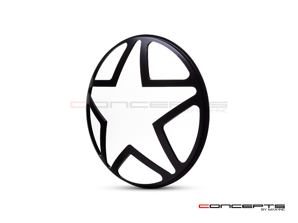 Big Star Grill Design 7" Black CNC Aluminum Headlight Guard Cover