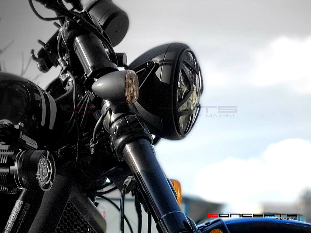 Big Star Grill Design 7" Black CNC Aluminum Headlight Guard Cover