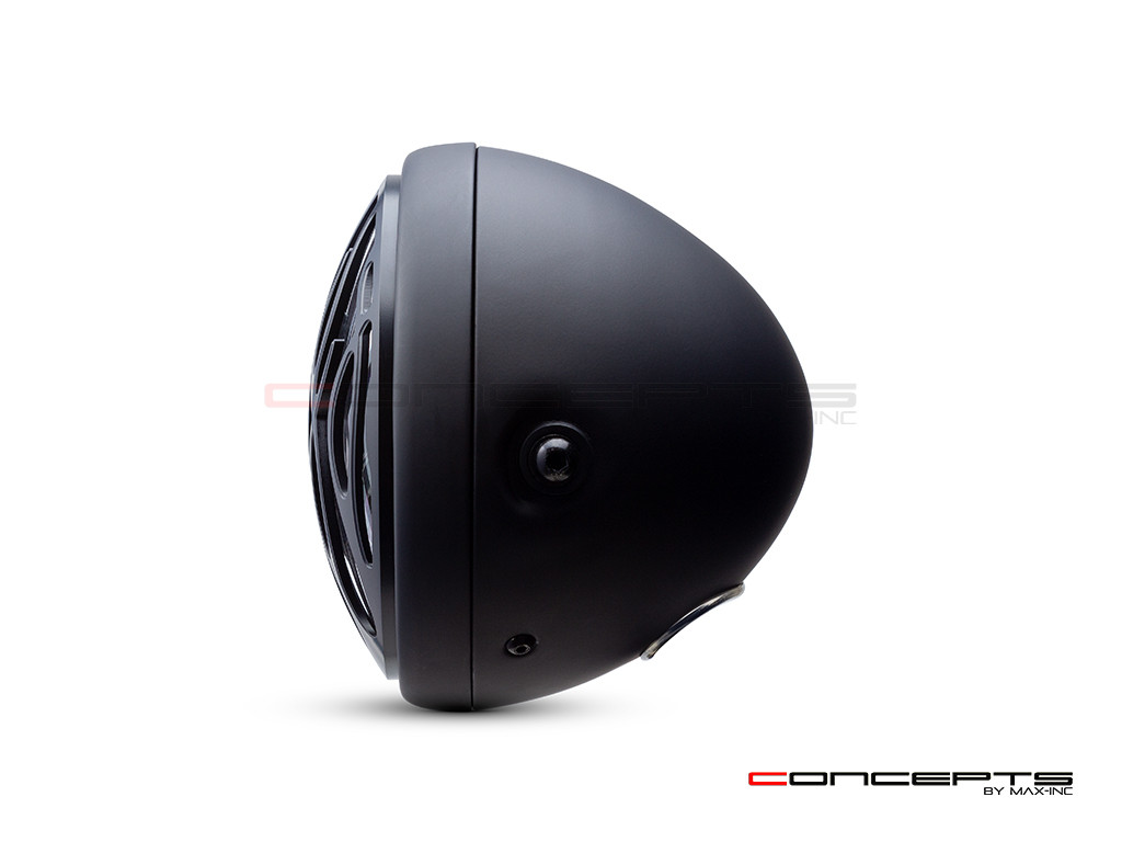 7.7" Matte Black Multi Projector LED Headlight +Flame Grill Cover