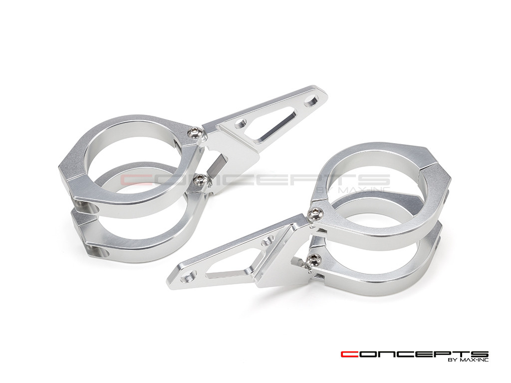 MAX Blade Polished CNC Machined Aluminum Headlight Brackets  - Fits Fork Sizes 32 - 59mm