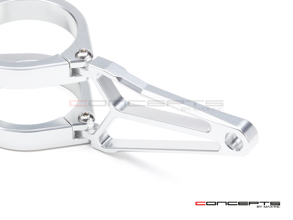 MAX Razor Polished CNC Machined Aluminum Headlight Brackets  - Fits Fork Sizes 32 - 59mm