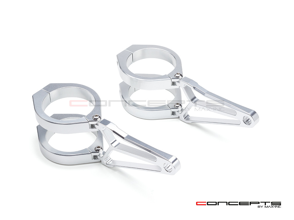 MAX Razor Polished CNC Machined Aluminum Headlight Brackets  - Fits Fork Sizes 32 - 59mm