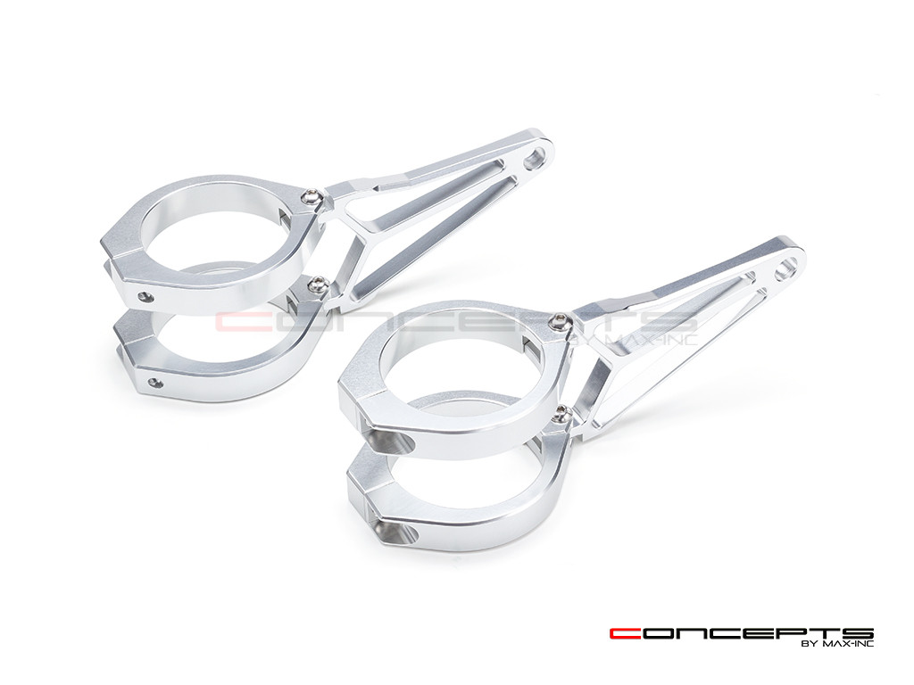 MAX Razor Polished CNC Machined Aluminum Headlight Brackets  - Fits Fork Sizes 32 - 59mm