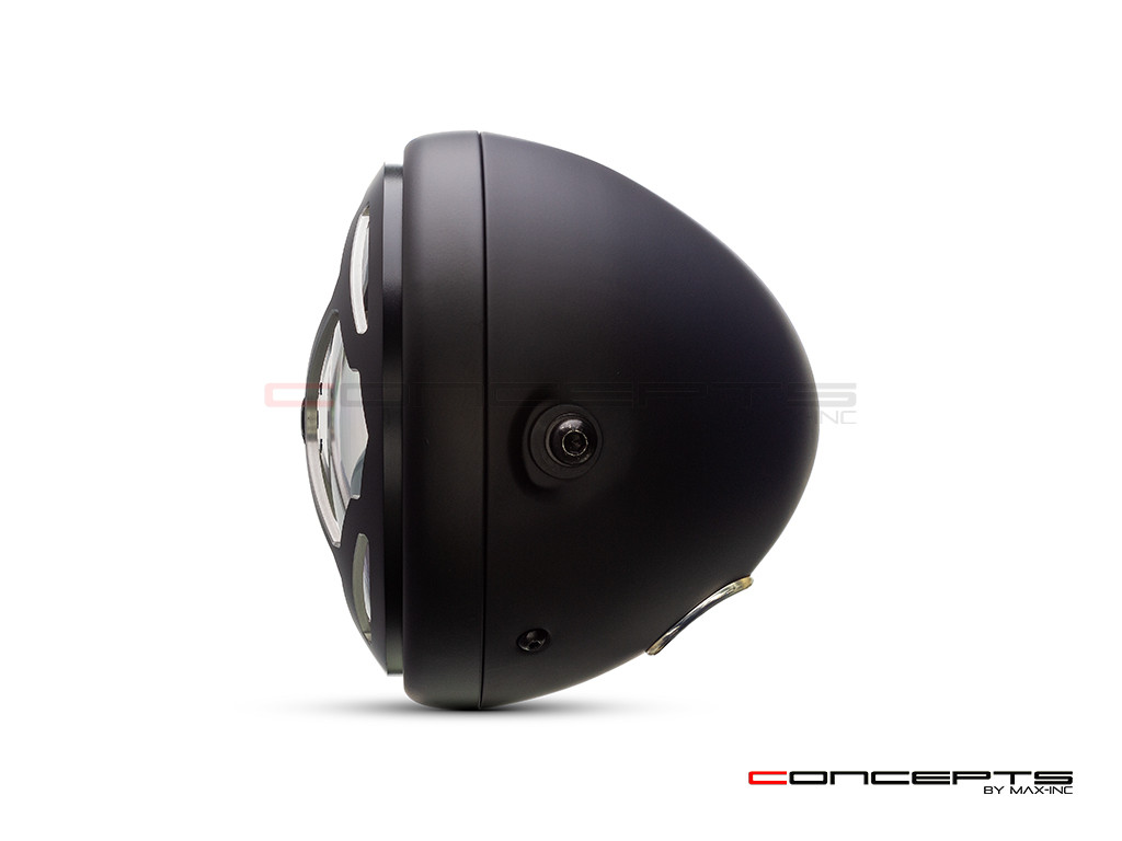 7.7" Matte Black + Contrast Multi Projector LED Headlight + Rukis Grill Cover