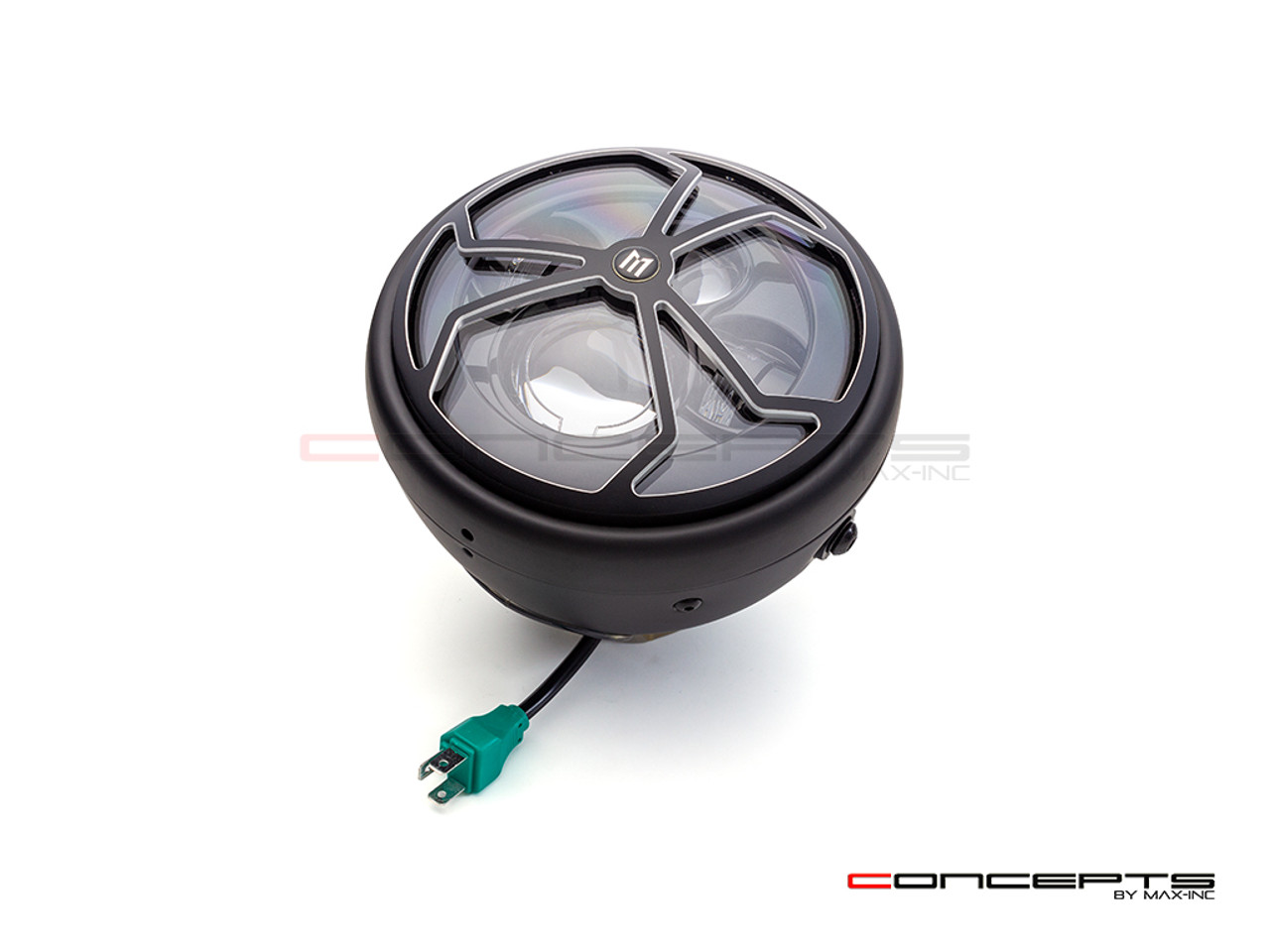 7.7" Matte Black + Contrast Multi Projector LED Headlight + J-Rob Grill Cover