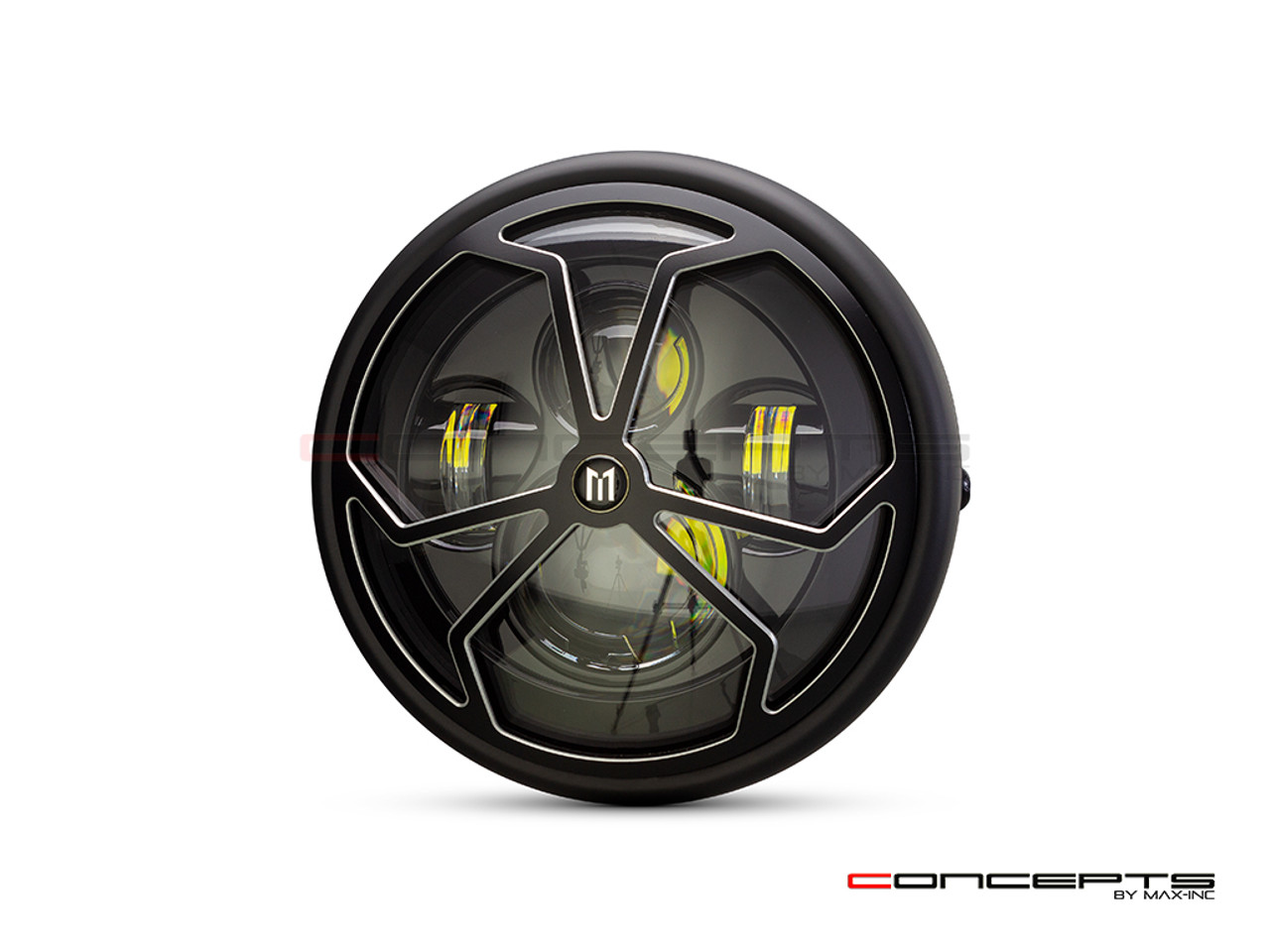 7.7" Matte Black + Contrast Multi Projector LED Headlight + J-Rob Grill Cover