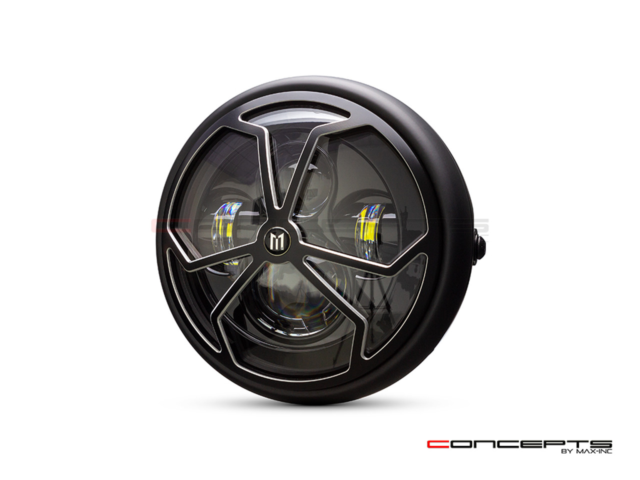 7.7" Matte Black + Contrast Multi Projector LED Headlight + J-Rob Grill Cover