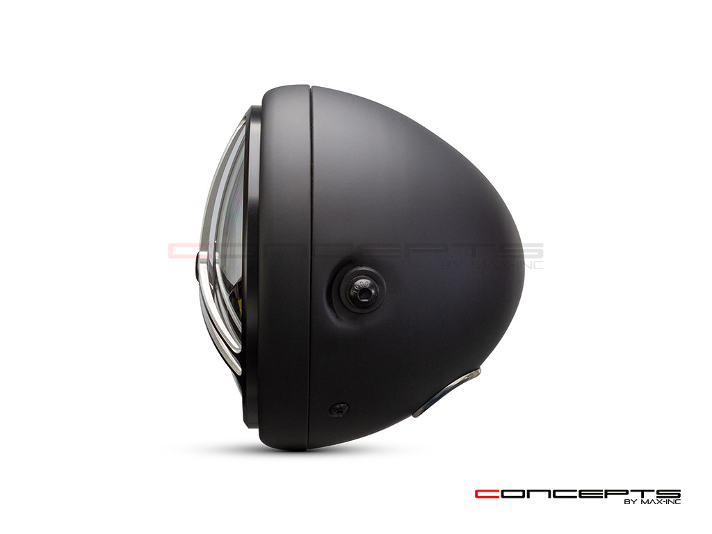 7.7" Matte Black + Contrast Multi Projector LED Headlight + Tri-Pro Grill Cover