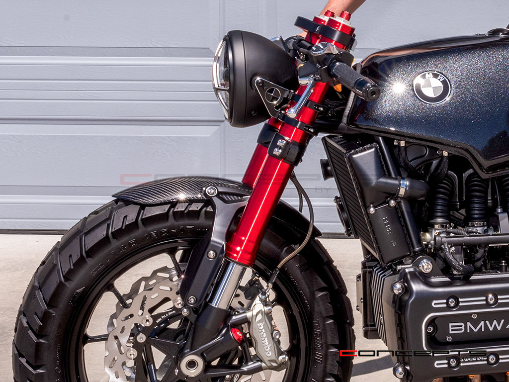 7.7" Matte Black + Contrast Cut Metal LED Integrated Headlight + Anarchy Grill Cover