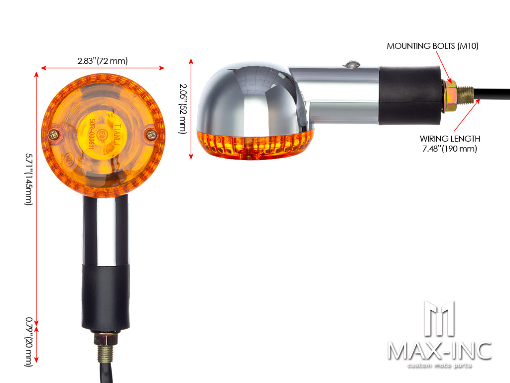 Chrome Universal Classic Style Turn Signals / Indicators - Emarked