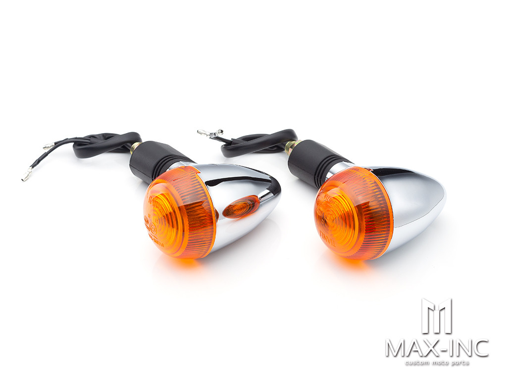 Chrome Universal Classic Bullet Turn Signals / Indicators - Emarked