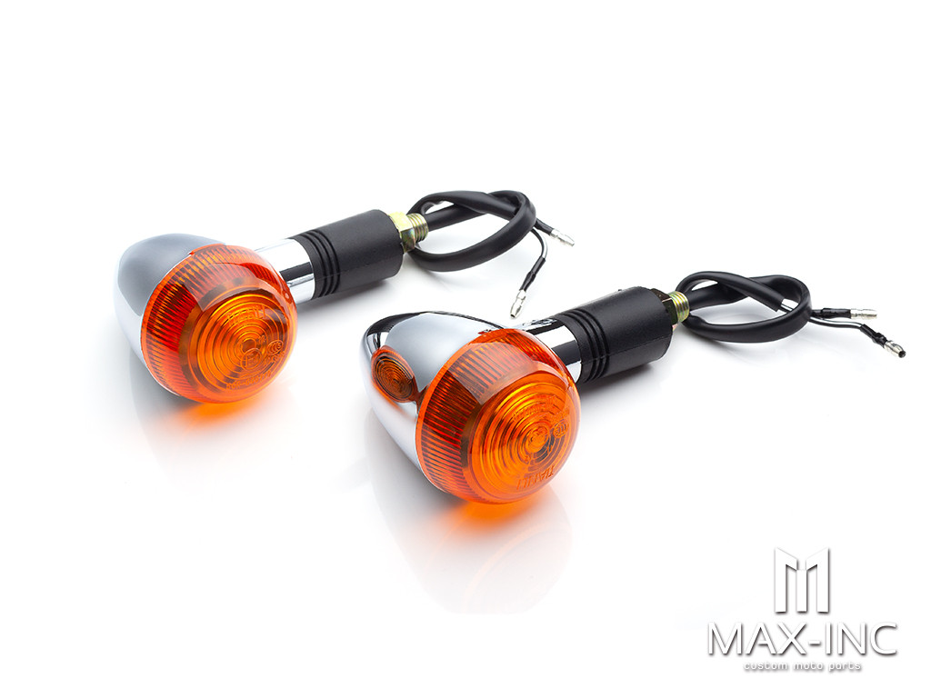 Chrome Universal Classic Bullet Turn Signals / Indicators - Emarked