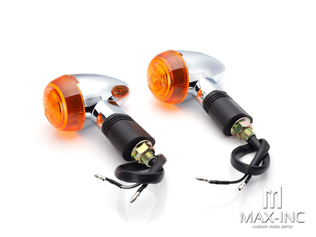 Chrome Universal Classic Bullet Turn Signals / Indicators - Emarked