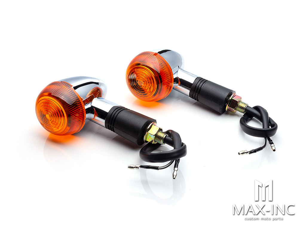 Chrome Universal Classic Bullet Turn Signals / Indicators - Emarked