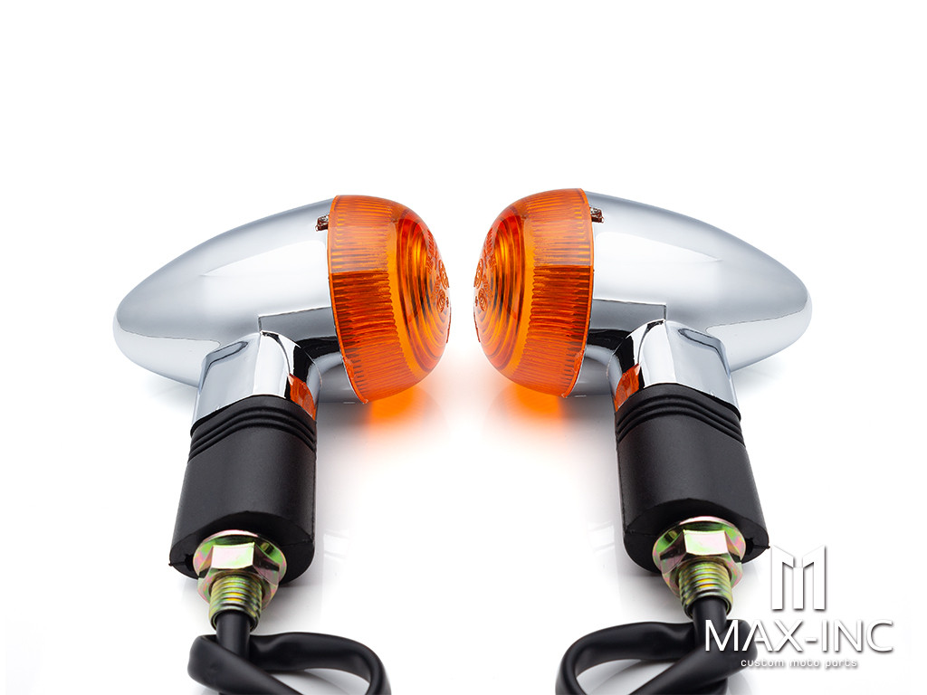 Chrome Universal Classic Bullet Turn Signals / Indicators - Emarked