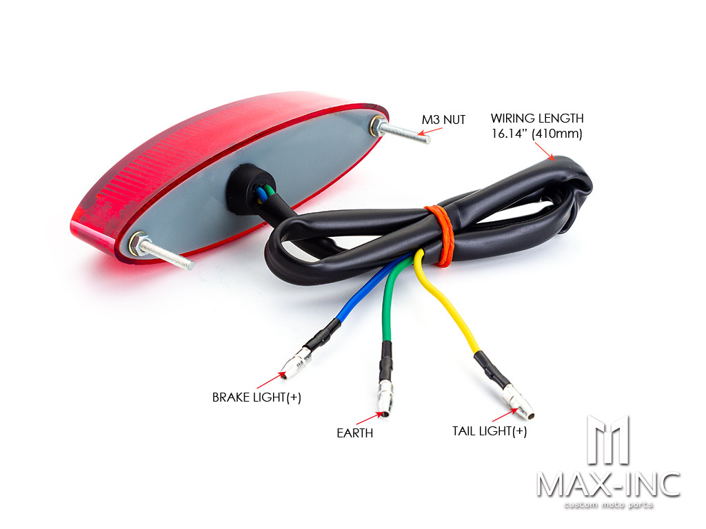 Universal Oval LED Stop / Tail Light - Red Lens