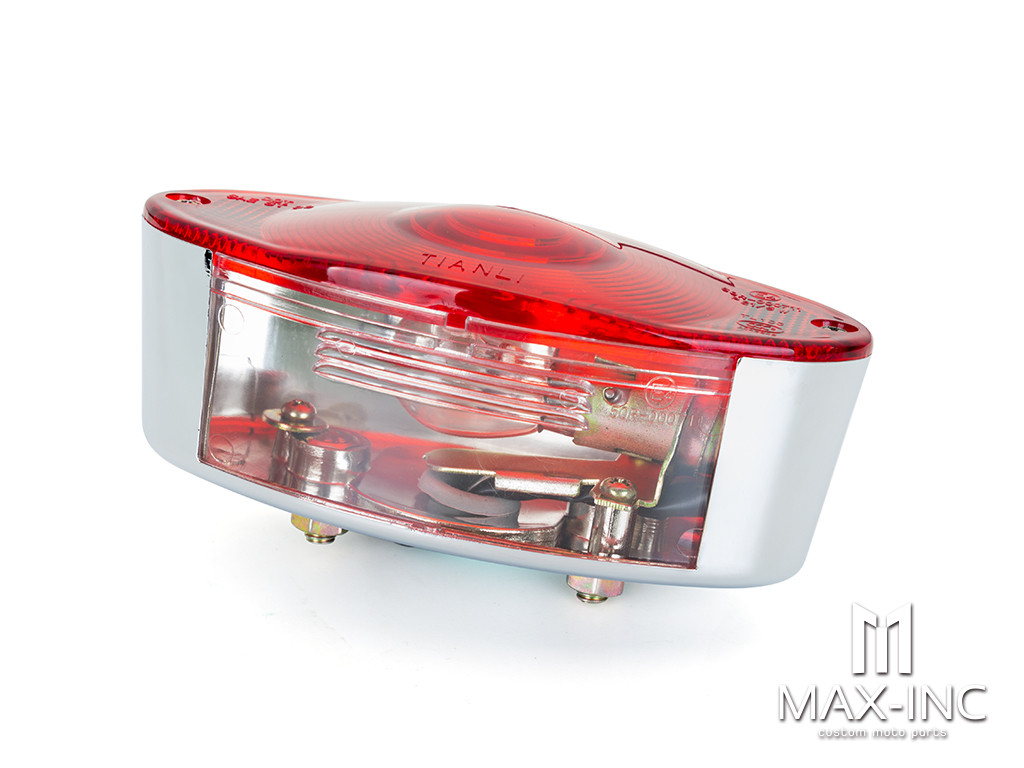 Universal Custom Chrome Oval Stop / Tail Light - Bulb Type