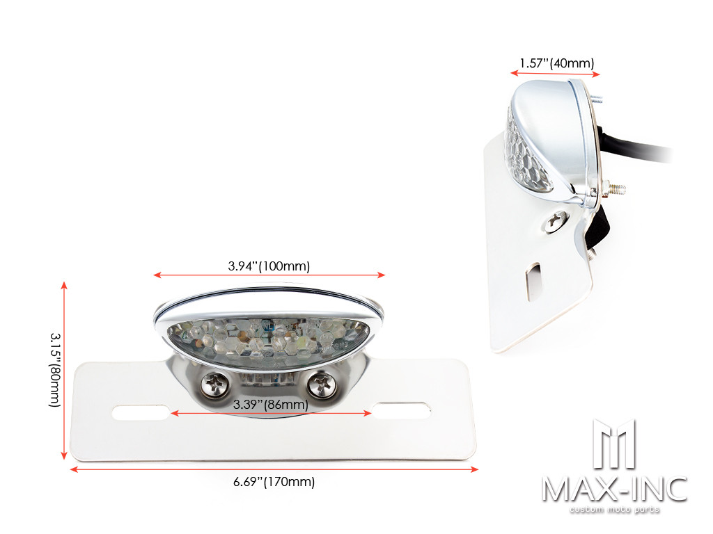 Chrome Oval Integrated LED Stop / Tail Light / Turn Signals