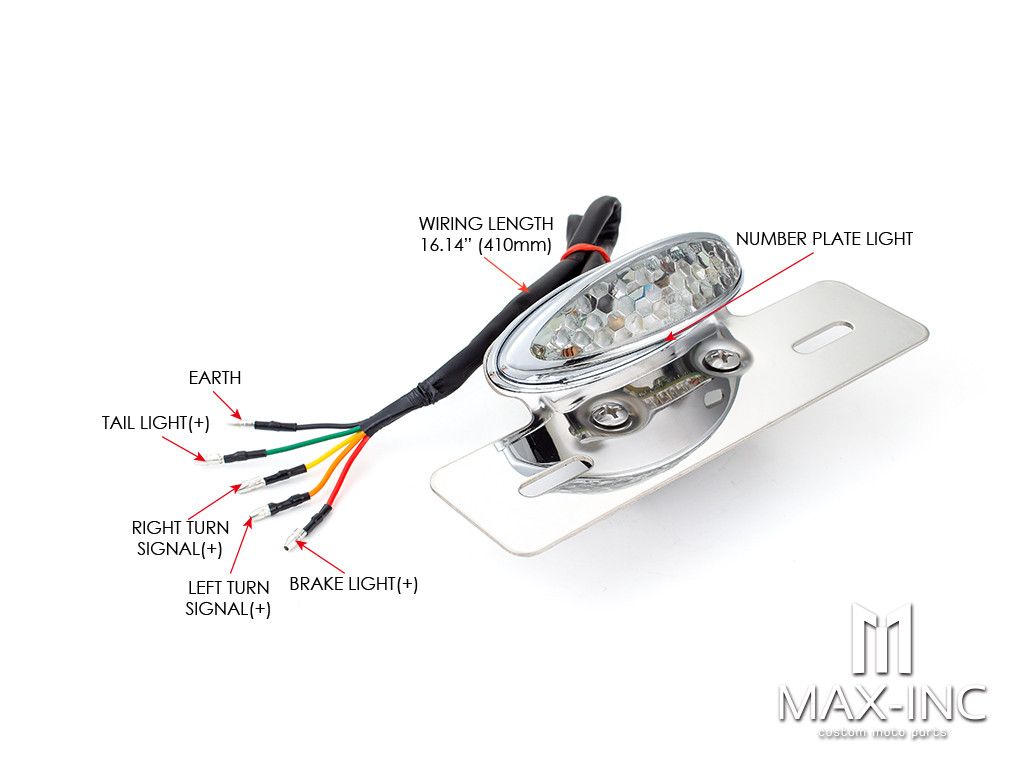 Chrome Oval Integrated LED Stop / Tail Light / Turn Signals