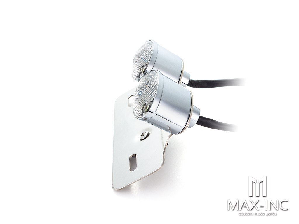 Universal Double Cat Eye Chrome LED Integrated Stop / Tail Light / Turn Signals