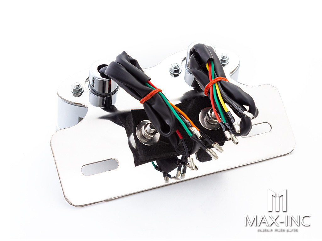 Universal Double Cat Eye Chrome LED Integrated Stop / Tail Light / Turn Signals