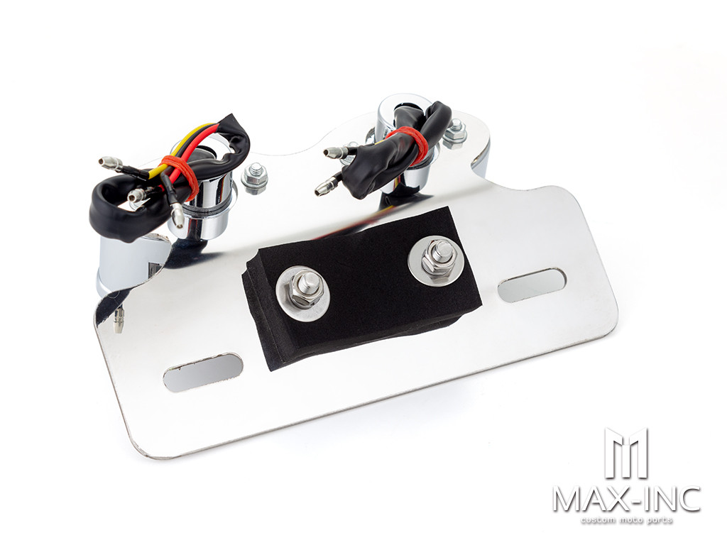 Universal Double Cat Eye Chrome LED Stop / Tail Light - Red Lens