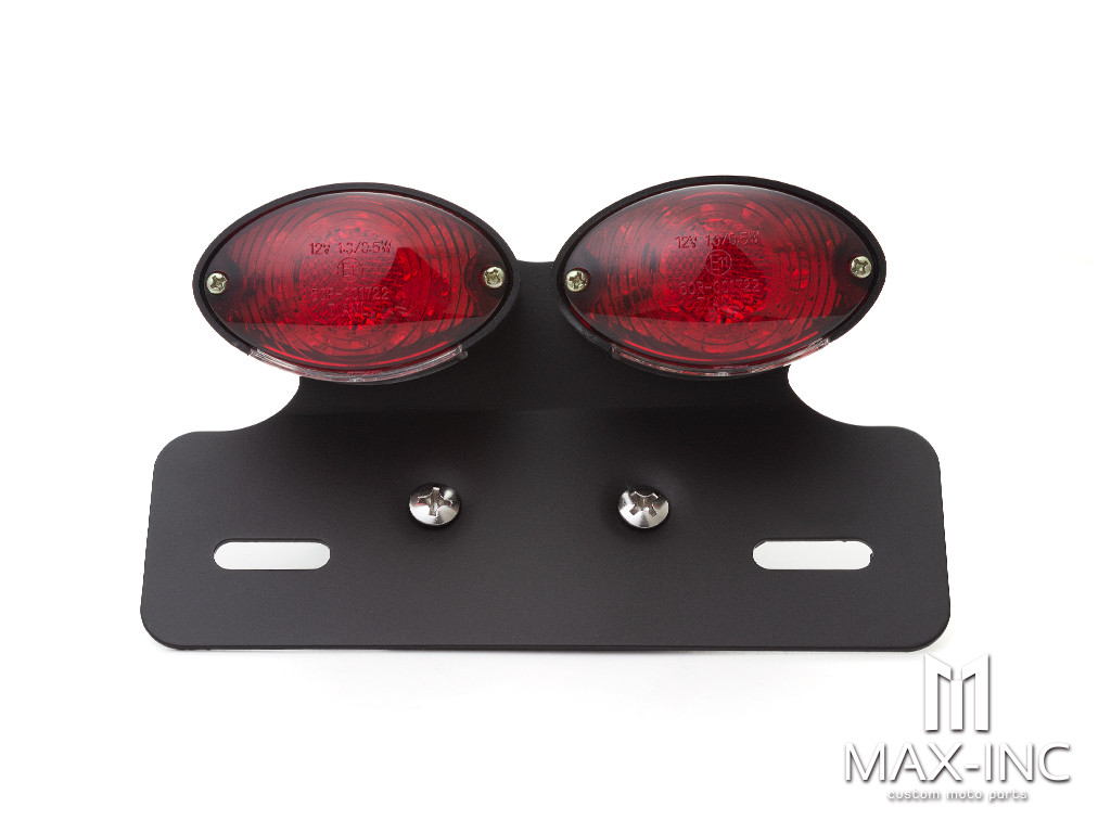 Universal Double Cat Eye Black LED Stop / Tail Light - Red Lens