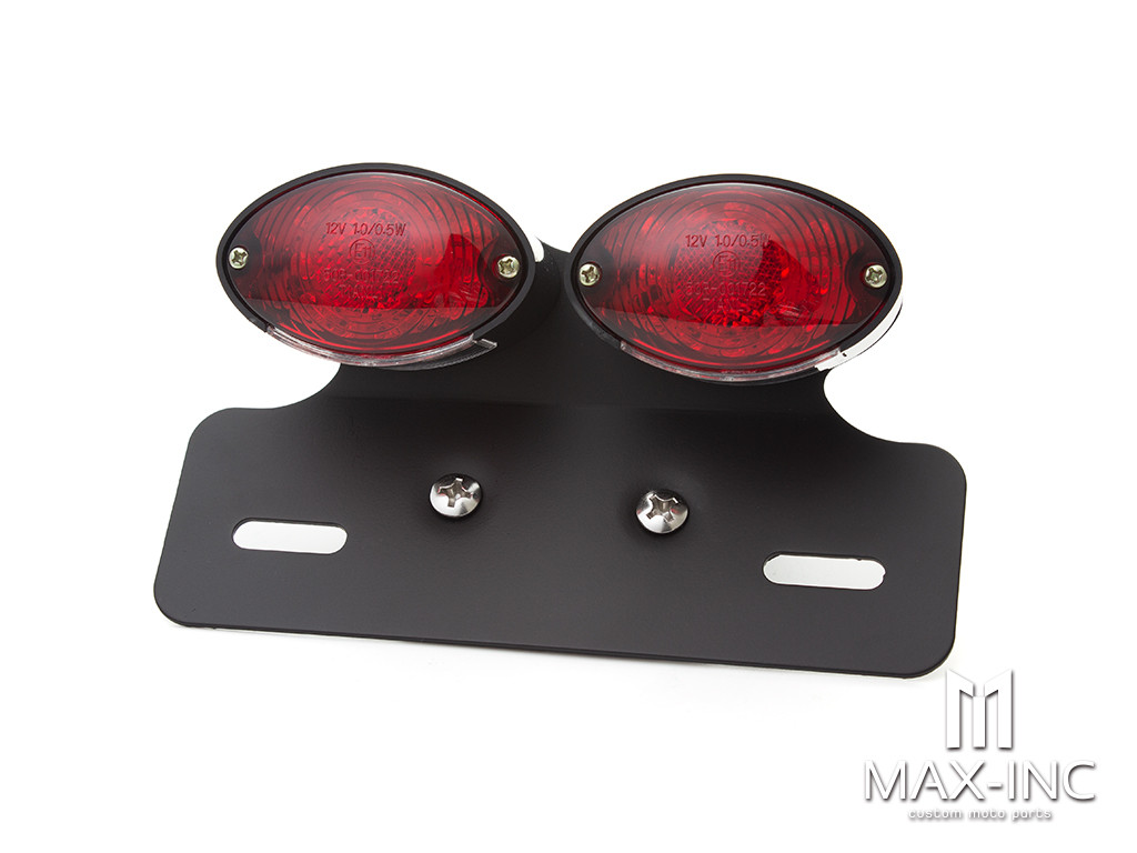 Universal Double Cat Eye Black LED Stop / Tail Light - Red Lens