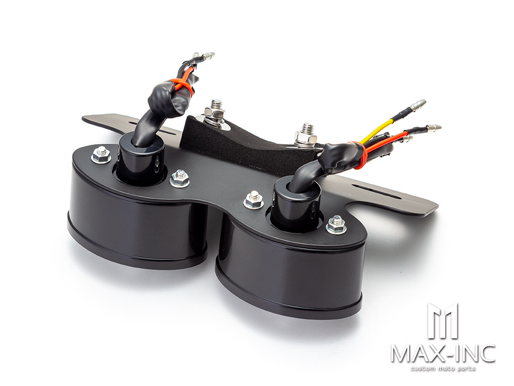 Universal Double Cat Eye Black LED Stop / Tail Light - Red Lens