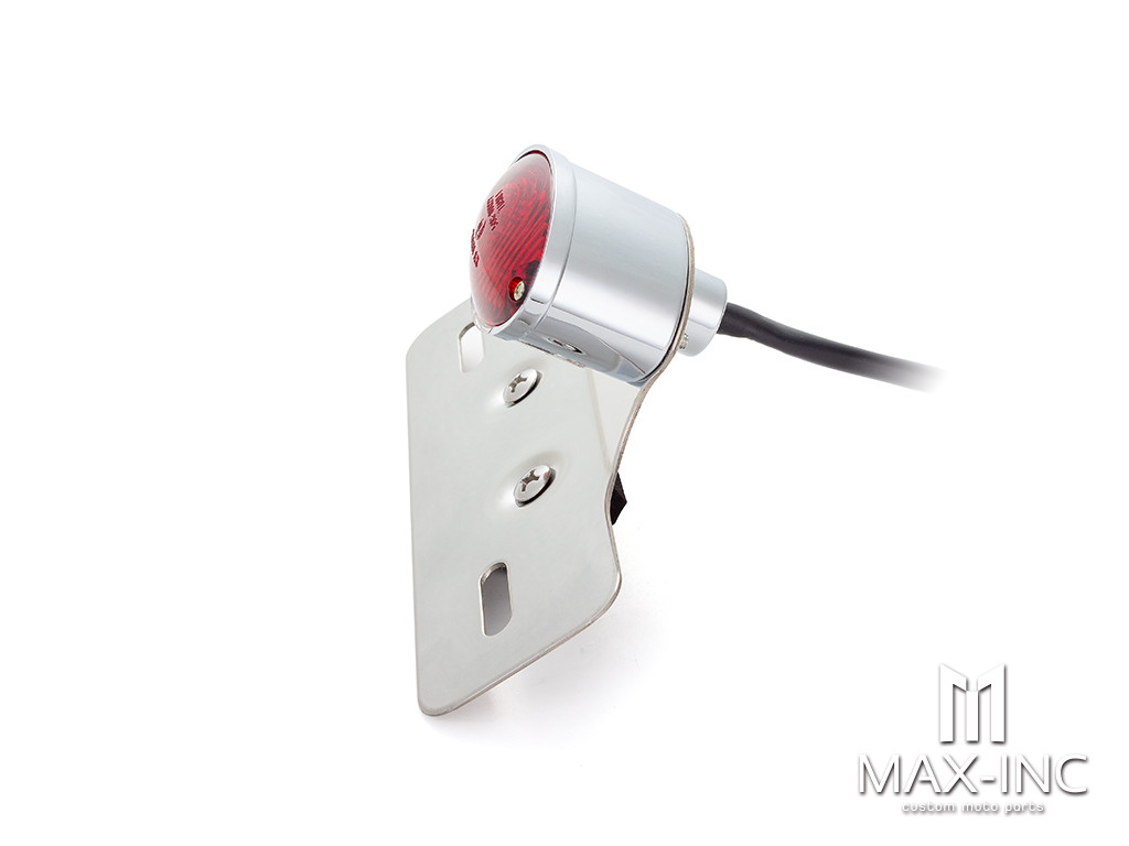 Universal Cat Eye Chrome LED Stop / Tail Light - Red Lens