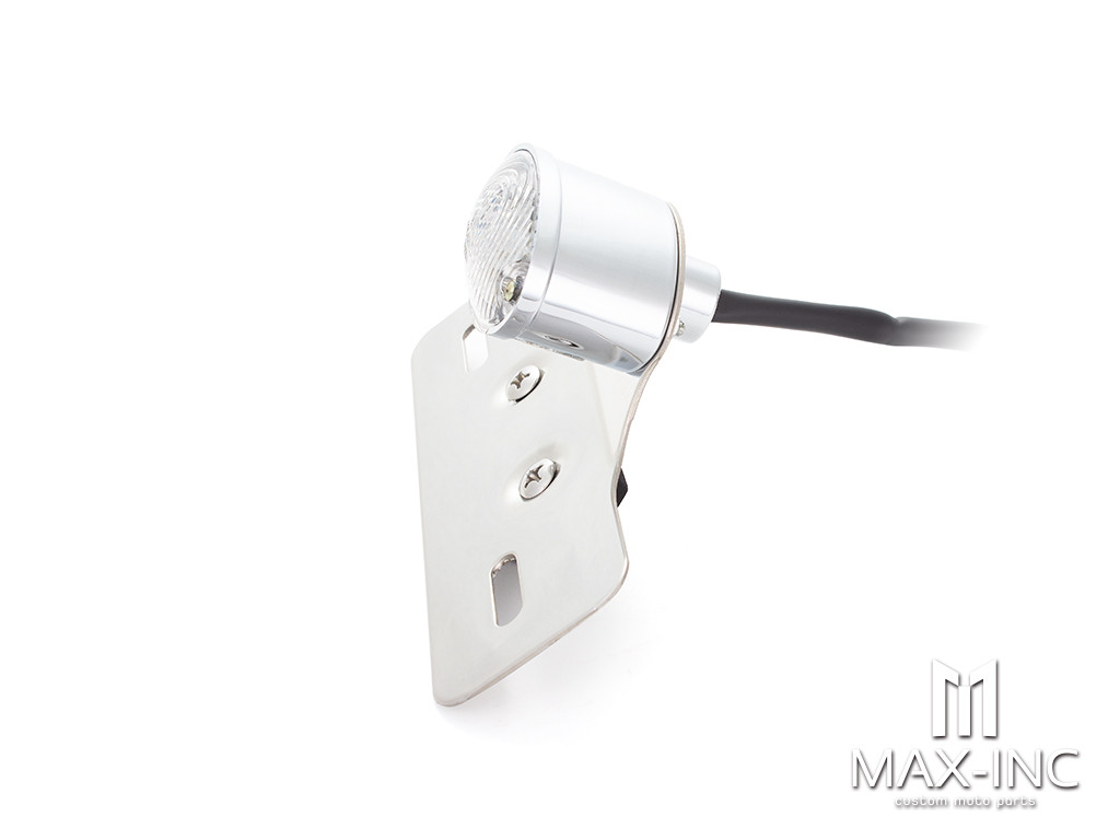 Universal Cat Eye Chrome LED Stop / Tail Light - Clear Lens