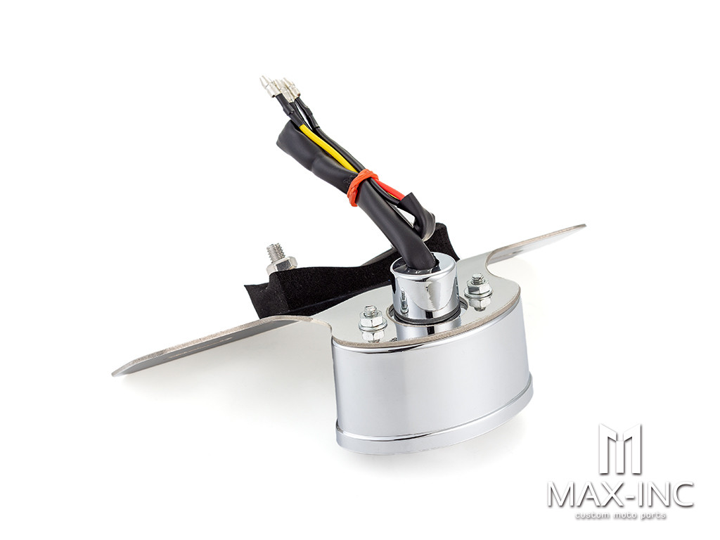 Universal Cat Eye Chrome LED Stop / Tail Light - Clear Lens