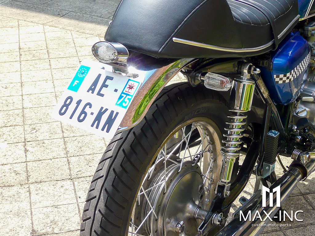 Universal Cat Eye Chrome LED Stop / Tail Light - Clear Lens