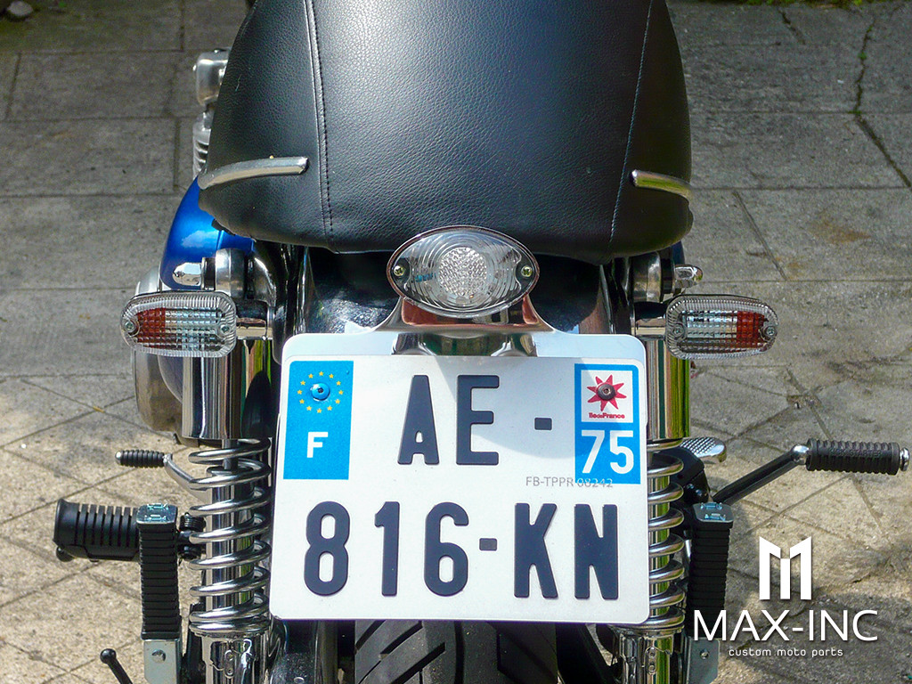 Universal Cat Eye Chrome LED Stop / Tail Light - Clear Lens