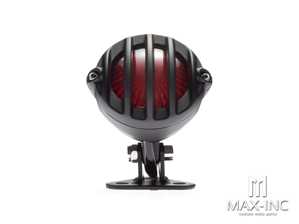 Matte Black Cage Grill Alloy Fender Mount LED Stop / Tail Light