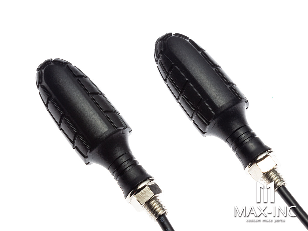 Black Grenade Integrated LED Sequential Turn Signals + Daytime Running Lights