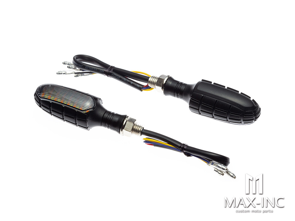 Black Grenade Integrated LED Sequential Turn Signals + Stop / Tail Lights