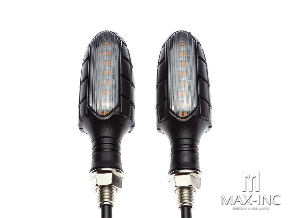 Black Grenade Integrated LED Sequential Turn Signals + Stop / Tail Lights