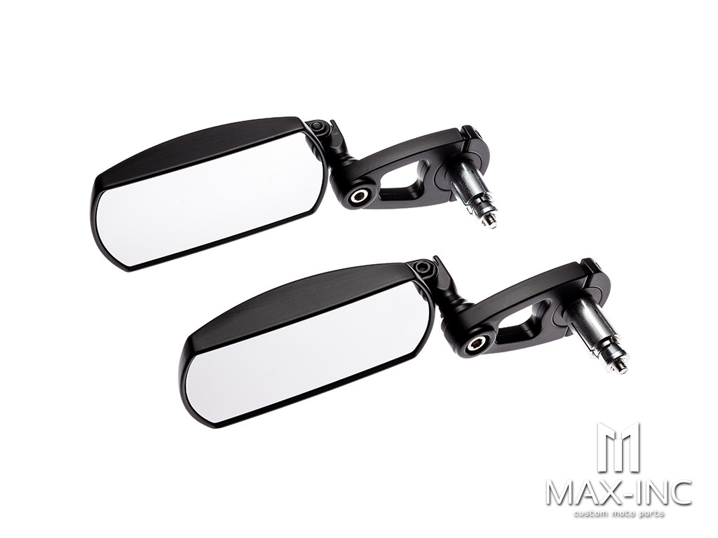 Black Alloy Universal F1 Adjustable Bar End Mirrors - Fits 7/8"(22mm) Bars & Renthal Bars
