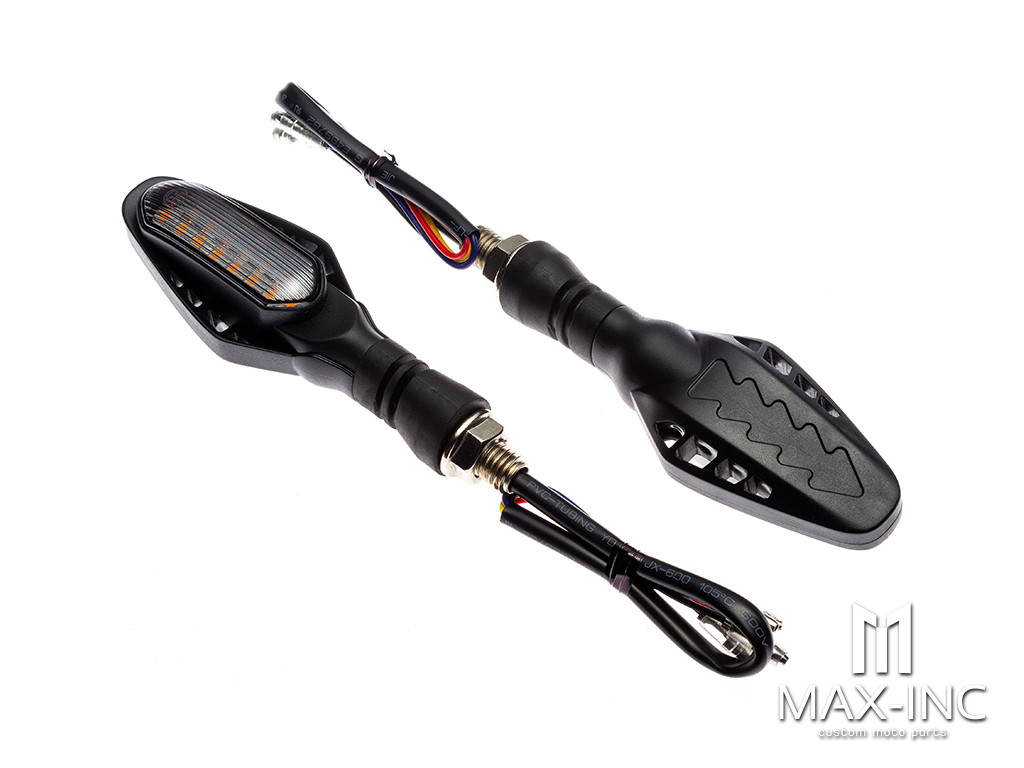 Black Cobra Integrated LED Sequential Turn Signals + Stop / Tail Lights