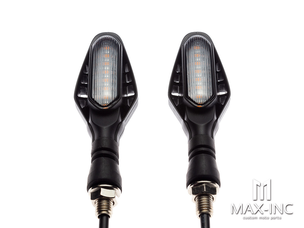 Black Cobra Integrated LED Sequential Turn Signals + Stop / Tail Lights