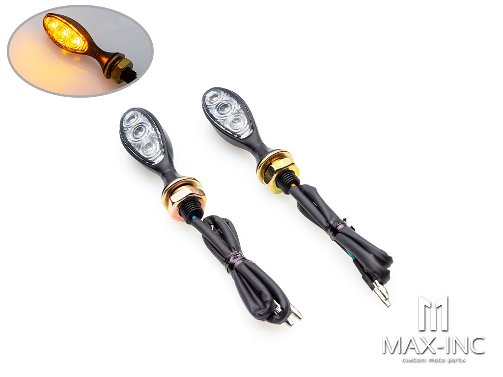 Trinity Matte Black Alloy LED Turn Signals / Indicators