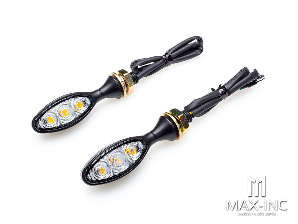 Trinity Matte Black Alloy LED Turn Signals / Indicators