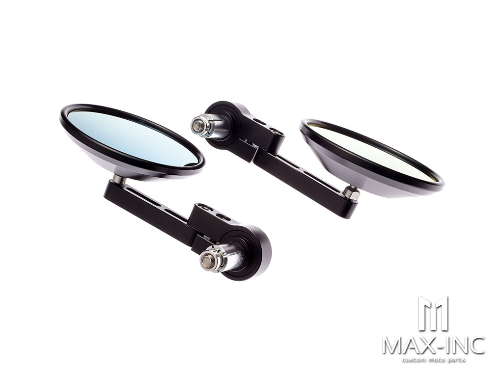 Trento Black CNC Machined Alum Bar End Mirrors - Fits 7/8"(22mm) Bars & Renthal Bars - Emarked