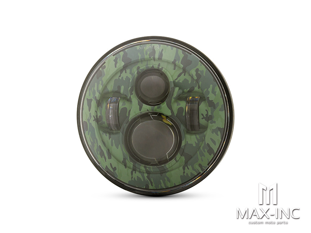 7" Projector LED Headlight Insert - Green Camo Face