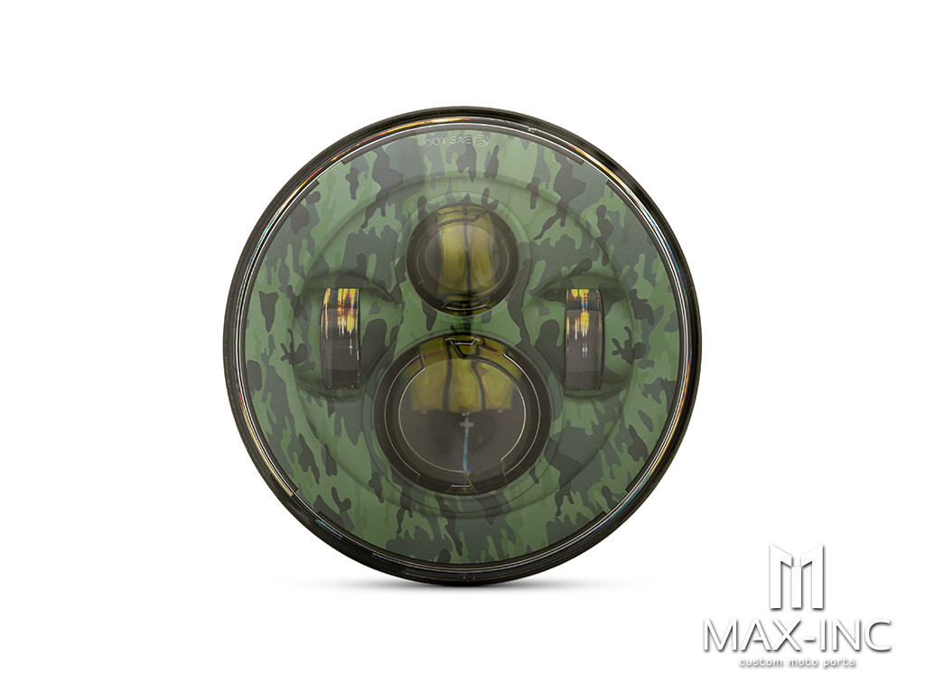7" Projector LED Headlight Insert - Green Camo Face