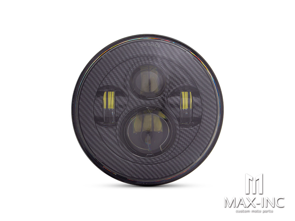 7" Projector LED Headlight Insert - Carbon Fiber Pattern Face