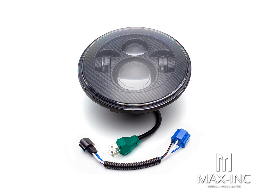 7" Projector LED Headlight Insert - Carbon Fiber Pattern Face