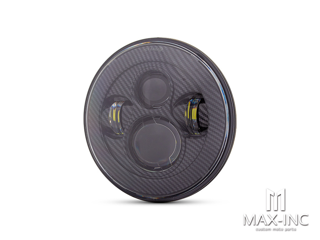 7" Projector LED Headlight Insert - Carbon Fiber Pattern Face