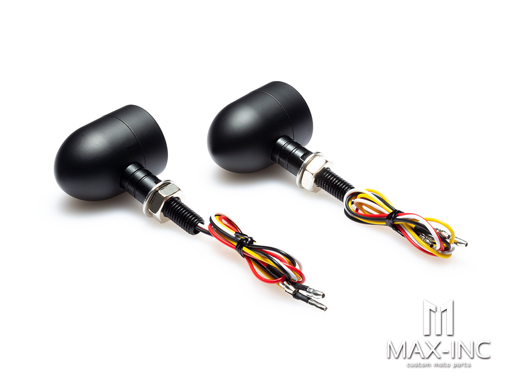 Black Bobber Alloy Integrated LED Stop / Tail Lights + Turn Signals